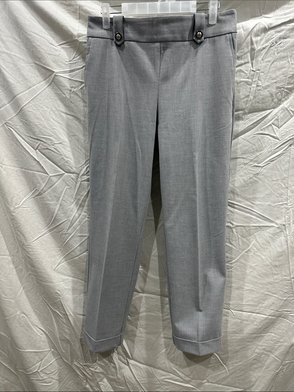 Classic Ankle Lengths Light Gray Tailored Pants